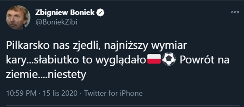 TWEET Zbigniewa Bońka po meczu Polski z Włochami!